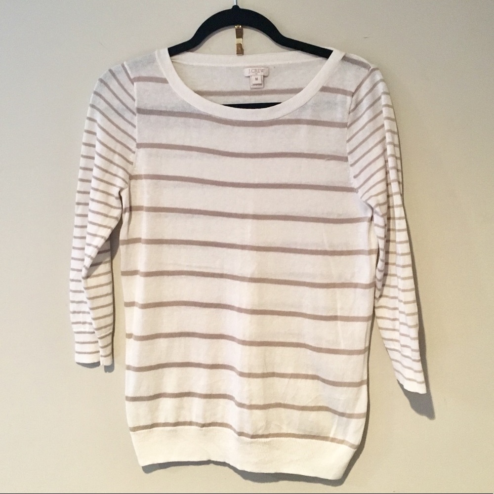 Cream and tan stripped sweater